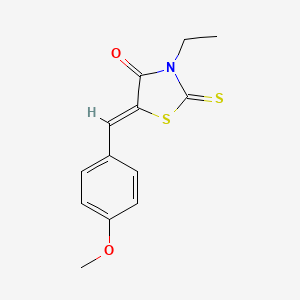 molecular formula C13H13NO2S2 B11699015 (5Z)-3-ethyl-5-[(4-methoxyphenyl)methylidene]-2-sulfanylidene-1,3-thiazolidin-4-one 