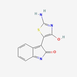 molecular formula C11H7N3O2S B11699016 3-(2-amino-4-oxo-4H-thiazol-5-ylidene)-indolin-2-one 