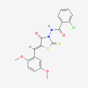 2-chloro-N-[(5Z)-5-[(2,5-dimethoxyphenyl)methylidene]-4-oxo-2-sulfanylidene-1,3-thiazolidin-3-yl]benzamide