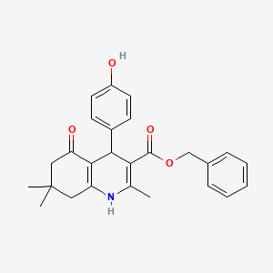 Benzyl 4-(4-hydroxyphenyl)-2,7,7-trimethyl-5-oxo-1,4,5,6,7,8-hexahydroquinoline-3-carboxylate