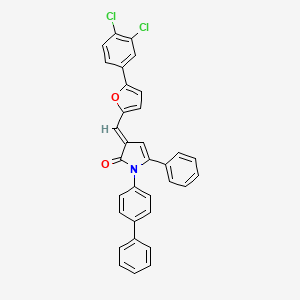 (3E)-1-(biphenyl-4-yl)-3-{[5-(3,4-dichlorophenyl)furan-2-yl]methylidene}-5-phenyl-1,3-dihydro-2H-pyrrol-2-one