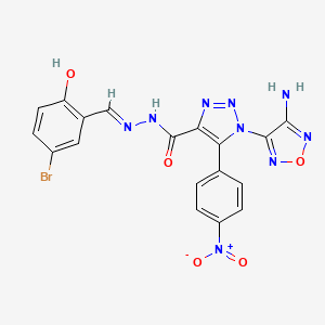 1-(4-amino-1,2,5-oxadiazol-3-yl)-N'-[(E)-(5-bromo-2-hydroxyphenyl)methylidene]-5-(4-nitrophenyl)-1H-1,2,3-triazole-4-carbohydrazide