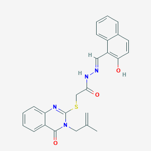 N'-[(E)-(2-hydroxynaphthalen-1-yl)methylidene]-2-{[3-(2-methylprop-2-en-1-yl)-4-oxo-3,4-dihydroquinazolin-2-yl]sulfanyl}acetohydrazide