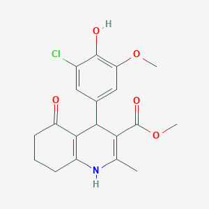 molecular formula C19H20ClNO5 B11699133 Methyl 4-(3-chloro-4-hydroxy-5-methoxyphenyl)-2-methyl-5-oxo-1,4,5,6,7,8-hexahydroquinoline-3-carboxylate 