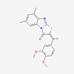 (2E)-2-(3,4-dimethoxybenzylidene)-6,8-dimethyl[1,3]thiazolo[3,2-a]benzimidazol-3(2H)-one