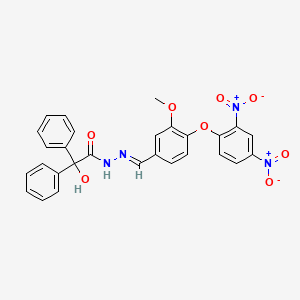 N'-[(E)-[4-(2,4-Dinitrophenoxy)-3-methoxyphenyl]methylidene]-2-hydroxy-2,2-diphenylacetohydrazide