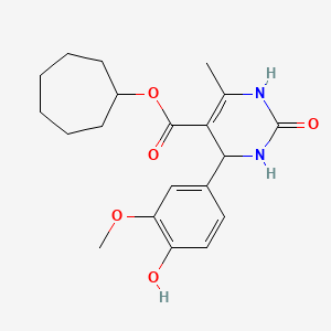 Cycloheptyl 4-(4-hydroxy-3-methoxyphenyl)-6-methyl-2-oxo-1,2,3,4-tetrahydropyrimidine-5-carboxylate