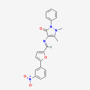 1,5-dimethyl-4-({(E)-[5-(3-nitrophenyl)furan-2-yl]methylidene}amino)-2-phenyl-1,2-dihydro-3H-pyrazol-3-one