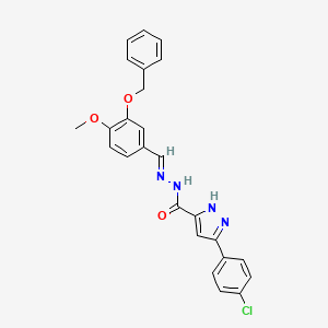 N'-[(E)-[3-(Benzyloxy)-4-methoxyphenyl]methylidene]-3-(4-chlorophenyl)-1H-pyrazole-5-carbohydrazide