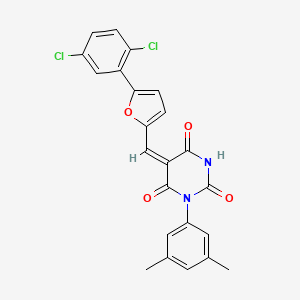 (5E)-5-{[5-(2,5-dichlorophenyl)furan-2-yl]methylidene}-1-(3,5-dimethylphenyl)pyrimidine-2,4,6(1H,3H,5H)-trione