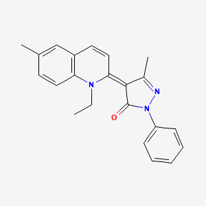 (4Z)-4-(1-ethyl-6-methylquinolin-2(1H)-ylidene)-5-methyl-2-phenyl-2,4-dihydro-3H-pyrazol-3-one