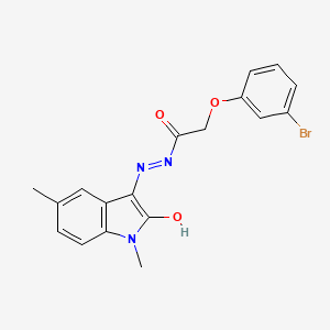 2-(3-bromophenoxy)-N'-[(3Z)-1,5-dimethyl-2-oxo-1,2-dihydro-3H-indol-3-ylidene]acetohydrazide