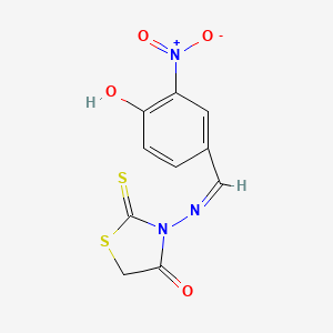 3-{[(Z)-(4-hydroxy-3-nitrophenyl)methylidene]amino}-2-thioxo-1,3-thiazolidin-4-one