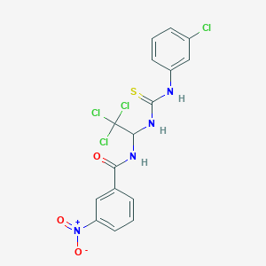 3-nitro-N-(2,2,2-trichloro-1-{[(3-chlorophenyl)carbamothioyl]amino}ethyl)benzamide