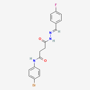 (E)-N-(4-bromophenyl)-4-(2-(4-fluorobenzylidene)hydrazinyl)-4-oxobutanamide