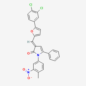 (3E)-3-{[5-(3,4-dichlorophenyl)furan-2-yl]methylidene}-1-(4-methyl-3-nitrophenyl)-5-phenyl-1,3-dihydro-2H-pyrrol-2-one