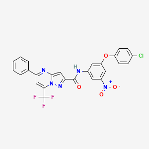 N-[3-(4-chlorophenoxy)-5-nitrophenyl]-5-phenyl-7-(trifluoromethyl)pyrazolo[1,5-a]pyrimidine-2-carboxamide