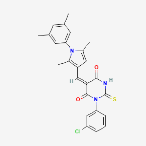 (5E)-1-(3-chlorophenyl)-5-{[1-(3,5-dimethylphenyl)-2,5-dimethyl-1H-pyrrol-3-yl]methylidene}-2-thioxodihydropyrimidine-4,6(1H,5H)-dione