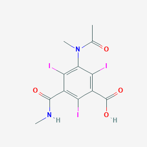 molecular formula C12H11I3N2O4 B116995 3-[(乙酰基(甲基)氨基]-2,4,6-三碘-5-(甲基氨基羰基)苯甲酸 CAS No. 21656-26-8
