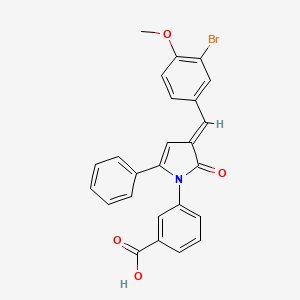 3-[(3E)-3-(3-bromo-4-methoxybenzylidene)-2-oxo-5-phenyl-2,3-dihydro-1H-pyrrol-1-yl]benzoic acid