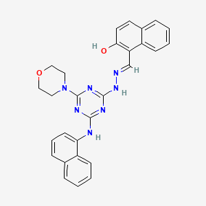 1-[(E)-{2-[4-(morpholin-4-yl)-6-(naphthalen-1-ylamino)-1,3,5-triazin-2-yl]hydrazinylidene}methyl]naphthalen-2-ol