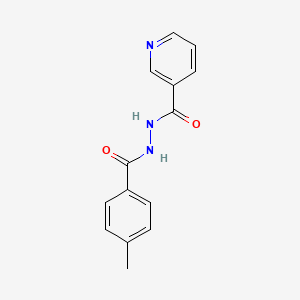 molecular formula C14H13N3O2 B11699527 N'-[(4-methylphenyl)carbonyl]pyridine-3-carbohydrazide 