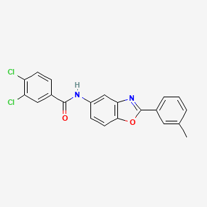 molecular formula C21H14Cl2N2O2 B11699542 3,4-dichloro-N-[2-(3-methylphenyl)-1,3-benzoxazol-5-yl]benzamide 