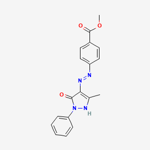 methyl 4-[(2E)-2-(3-methyl-5-oxo-1-phenyl-1,5-dihydro-4H-pyrazol-4-ylidene)hydrazinyl]benzoate