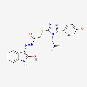 2-((5-(4-Bromophenyl)-4-(2-methylallyl)-4H-1,2,4-triazol-3-yl)thio)-N'-(2-oxoindolin-3-ylidene)acetohydrazide