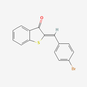 molecular formula C15H9BrOS B11699565 (2Z)-2-(4-bromobenzylidene)-1-benzothiophen-3(2H)-one 