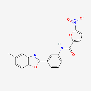 molecular formula C19H13N3O5 B11699575 N-[3-(5-methyl-1,3-benzoxazol-2-yl)phenyl]-5-nitrofuran-2-carboxamide 