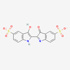 molecular formula C16H8N2O8S2-2 B11699579 (2E)-3-oxo-2-(3-oxo-5-sulfonato-1,3-dihydro-2H-indol-2-ylidene)-2,3-dihydro-1H-indole-5-sulfonate 