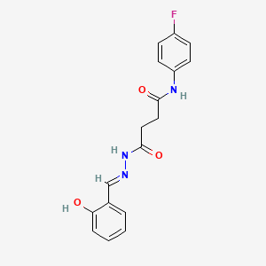 N-(4-fluorophenyl)-4-[(2E)-2-(2-hydroxybenzylidene)hydrazinyl]-4-oxobutanamide