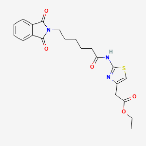 ethyl (2-{[6-(1,3-dioxo-1,3-dihydro-2H-isoindol-2-yl)hexanoyl]amino}-1,3-thiazol-4-yl)acetate