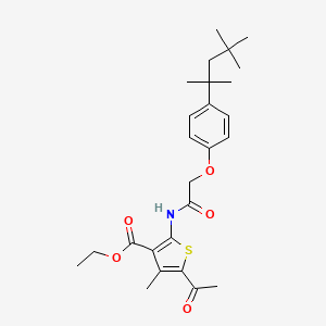 Ethyl 5-acetyl-4-methyl-2-{2-[4-(2,4,4-trimethylpentan-2-yl)phenoxy]acetamido}thiophene-3-carboxylate