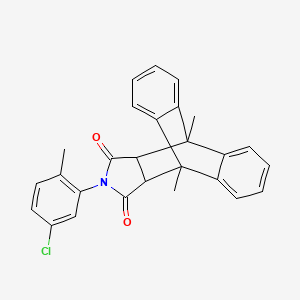 molecular formula C27H22ClNO2 B11699603 17-(5-Chloro-2-methylphenyl)-1,8-dimethyl-17-azapentacyclo[6.6.5.0~2,7~.0~9,14~.0~15,19~]nonadeca-2,4,6,9,11,13-hexaene-16,18-dione (non-preferred name) 