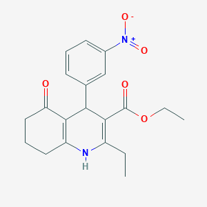 Ethyl 2-ethyl-4-(3-nitrophenyl)-5-oxo-1,4,5,6,7,8-hexahydroquinoline-3-carboxylate