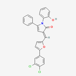 (3E)-3-{[5-(3,4-dichlorophenyl)furan-2-yl]methylidene}-1-(2-hydroxyphenyl)-5-phenyl-1,3-dihydro-2H-pyrrol-2-one