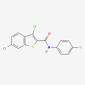 molecular formula C15H8Cl2INOS B11699703 3,6-dichloro-N-(4-iodophenyl)-1-benzothiophene-2-carboxamide 