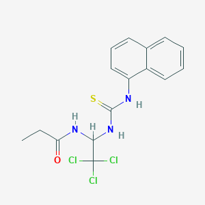 N-(2,2,2-Trichloro-1-(((1-naphthylamino)carbothioyl)amino)ethyl)propanamide