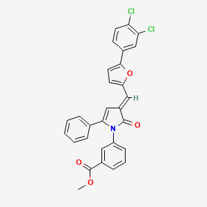 methyl 3-[(3E)-3-{[5-(3,4-dichlorophenyl)furan-2-yl]methylidene}-2-oxo-5-phenyl-2,3-dihydro-1H-pyrrol-1-yl]benzoate