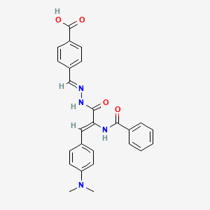 4-[(E)-(2-{(2Z)-3-[4-(dimethylamino)phenyl]-2-[(phenylcarbonyl)amino]prop-2-enoyl}hydrazinylidene)methyl]benzoic acid