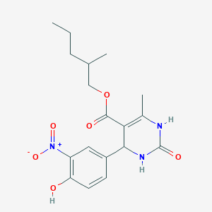 2-Methylpentyl 4-(4-hydroxy-3-nitrophenyl)-6-methyl-2-oxo-1,2,3,4-tetrahydropyrimidine-5-carboxylate