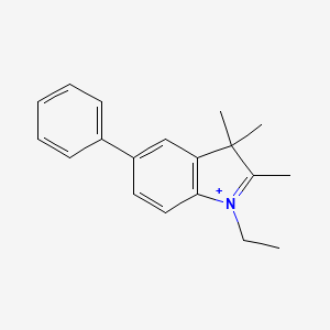 molecular formula C19H22N+ B11699795 1-Ethyl-2,3,3-trimethyl-5-phenyl-3H-indolium 