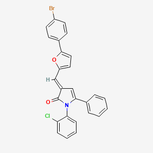 (3E)-3-{[5-(4-bromophenyl)furan-2-yl]methylidene}-1-(2-chlorophenyl)-5-phenyl-1,3-dihydro-2H-pyrrol-2-one