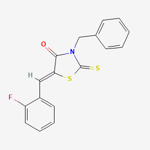 (5Z)-3-benzyl-5-[(2-fluorophenyl)methylidene]-2-sulfanylidene-1,3-thiazolidin-4-one