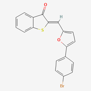 molecular formula C19H11BrO2S B11699869 (2Z)-2-{[5-(4-bromophenyl)furan-2-yl]methylidene}-1-benzothiophen-3(2H)-one 