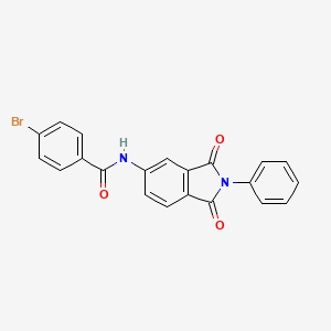 molecular formula C21H13BrN2O3 B11699891 4-bromo-N-(1,3-dioxo-2-phenyl-2,3-dihydro-1H-isoindol-5-yl)benzamide 