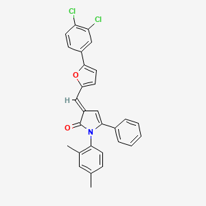 (3E)-3-{[5-(3,4-dichlorophenyl)furan-2-yl]methylidene}-1-(2,4-dimethylphenyl)-5-phenyl-1,3-dihydro-2H-pyrrol-2-one