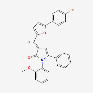 molecular formula C28H20BrNO3 B11699925 (3E)-3-{[5-(4-bromophenyl)furan-2-yl]methylidene}-1-(2-methoxyphenyl)-5-phenyl-1,3-dihydro-2H-pyrrol-2-one 